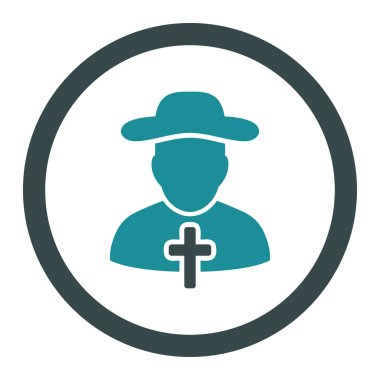 Rahip yuvarlak vektör simgesi