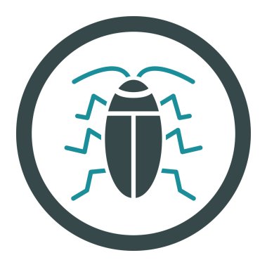 Hamam böceği yuvarlak vektör simgesi