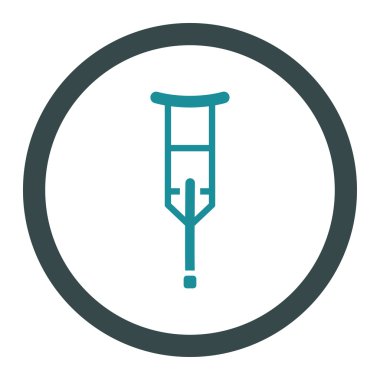 Koltuk değneği yuvarlak vektör simgesi