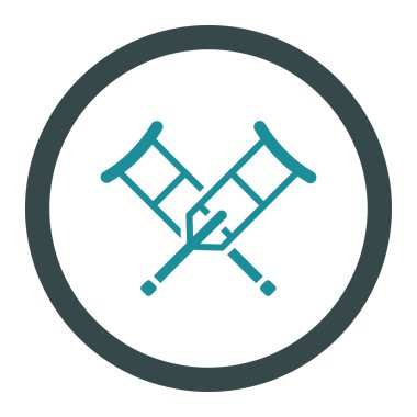 Koltuk değneği yuvarlak vektör simgesi