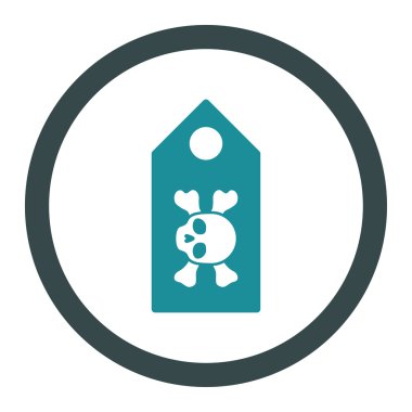 Ölüm etiket yuvarlak vektör simgesi