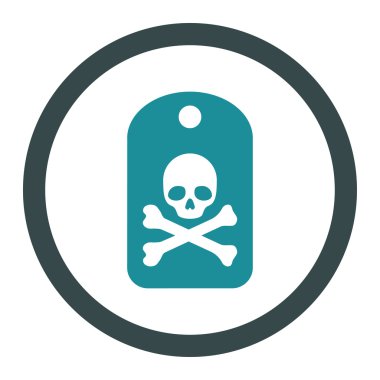 Ölüm etiket yuvarlak vektör simgesi