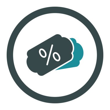 İndirim kuponları yuvarlak vektör simgesi