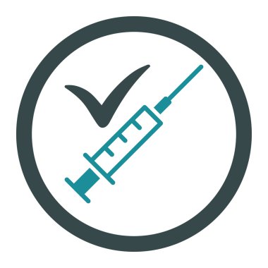 Yapılan aşılama yuvarlak vektör simgesi