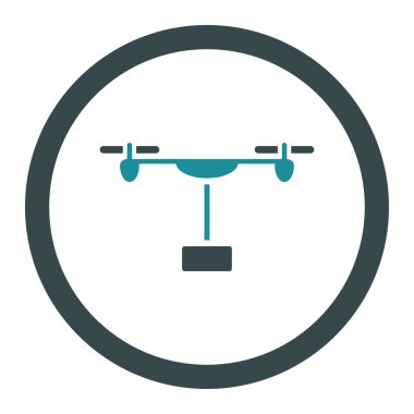 Drone sevk irsaliyesi yuvarlak vektör simgesi