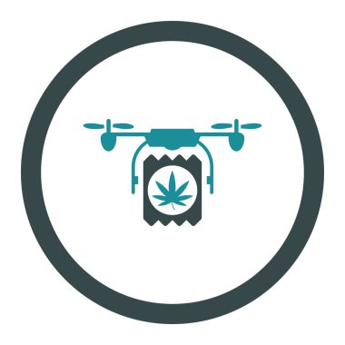 Uyuşturucu uçağı teslim yuvarlak vektör simgesi