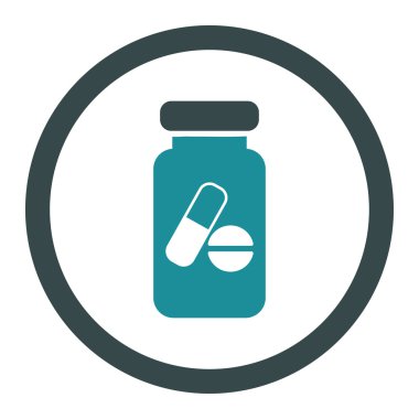 Uyuşturucu Phial yuvarlak vektör simgesi