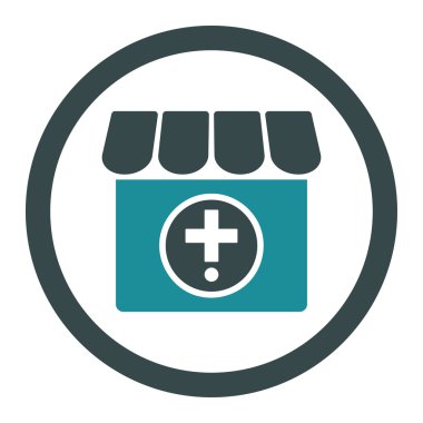 Eczane yuvarlak vektör simgesi