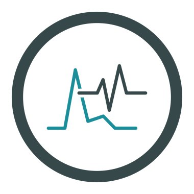 EKG yuvarlak vektör simgesi