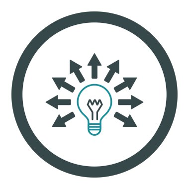 Elektrik ışığı yuvarlak vektör simgesi