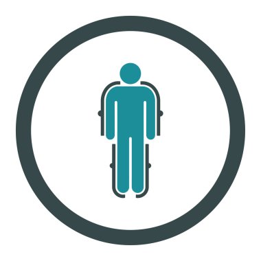 Dış iskelet yuvarlak vektör simgesi