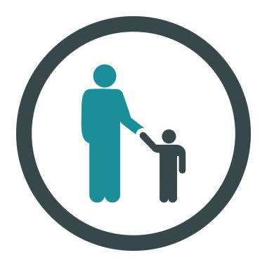 Baba ile oğlu yuvarlak vektör simgesi