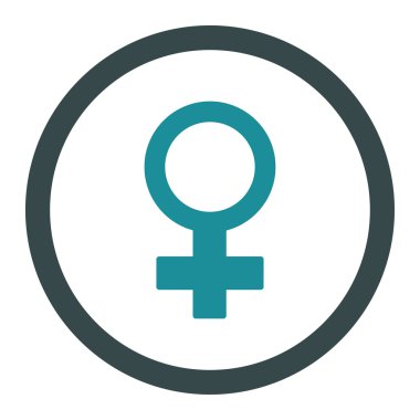 Kadın sembolü yuvarlak vektör simgesi