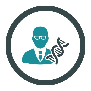 Genetik mühendisi yuvarlak vektör simgesi