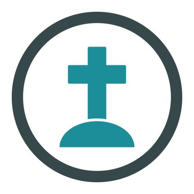 Mezar yuvarlak vektör simgesi