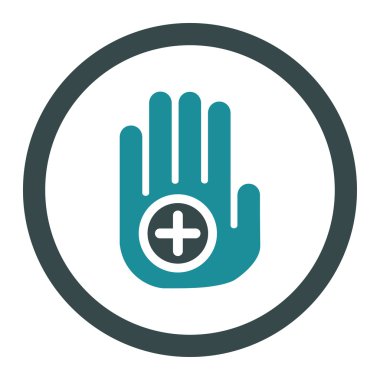 El tıbbi işaret yuvarlak vektör simgesi