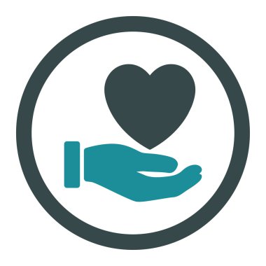 Kalp sadaka yuvarlak vektör simgesi