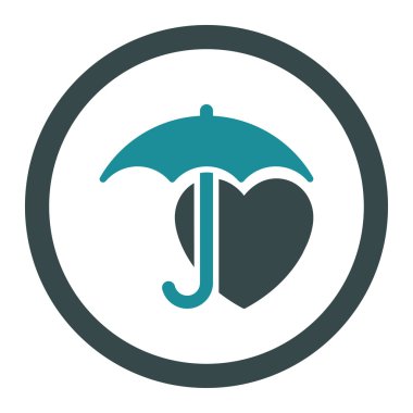 Kalp koruma yuvarlak vektör simgesi