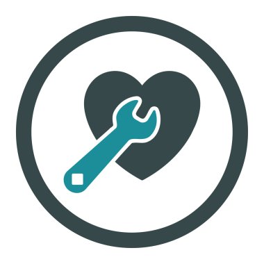 Kalp onarım yuvarlak vektör simgesi