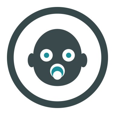 Bebek kafa yuvarlak vektör simgesi