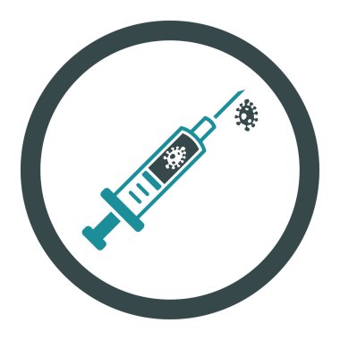 Enfeksiyon enjeksiyon yuvarlak vektör simgesi