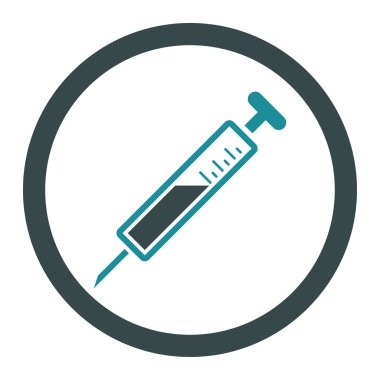 Enjeksiyon yuvarlak vektör simgesi