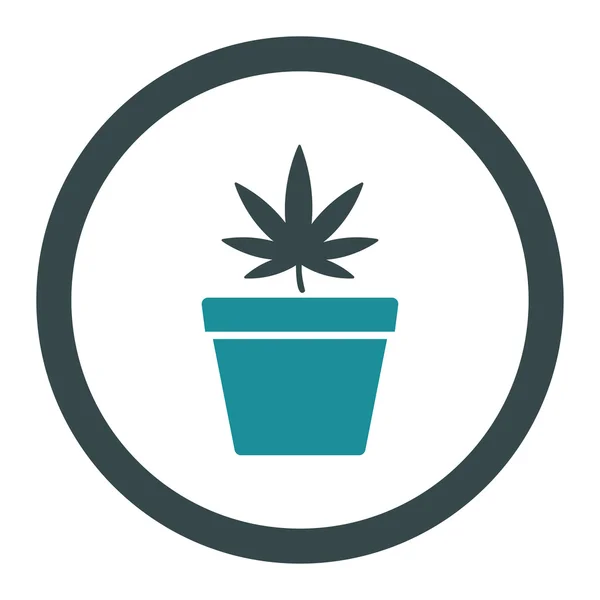 Cannabis potten rundade vektor Icon — Stock vektor