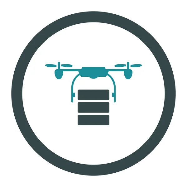 Ładunku Drone wektor zaokrąglona ikona — Wektor stockowy
