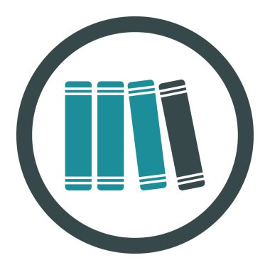 Kütüphane kitap yuvarlak vektör simgesi