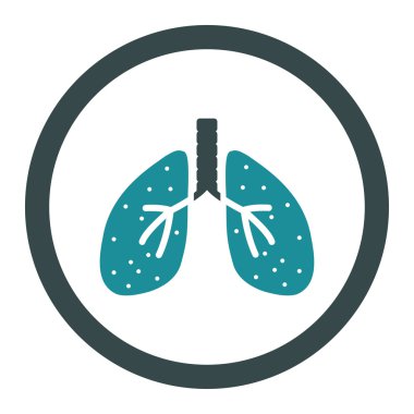 Akciğerler yuvarlak vektör simgesi