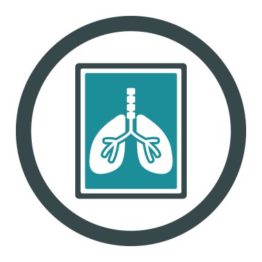 Akciğer röntgeni fotoğraf yuvarlak vektör simgesi