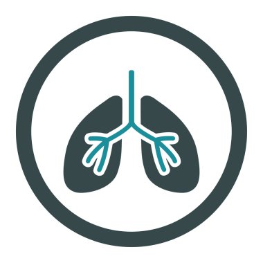 Akciğerler yuvarlak vektör simgesi