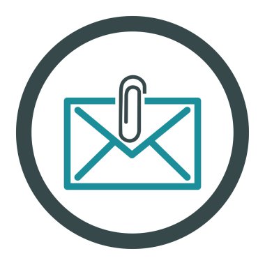 Posta eki yuvarlak vektör simgesi