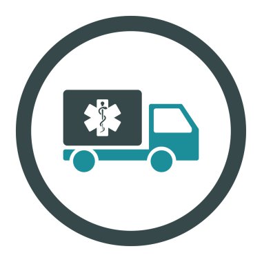 Tıbbi sevk irsaliyesi yuvarlak vektör simgesi