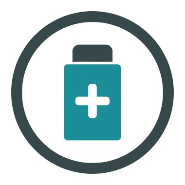 İlaç şişe yuvarlak vektör simgesi