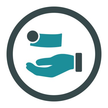 Para ödeme yuvarlak vektör simgesi