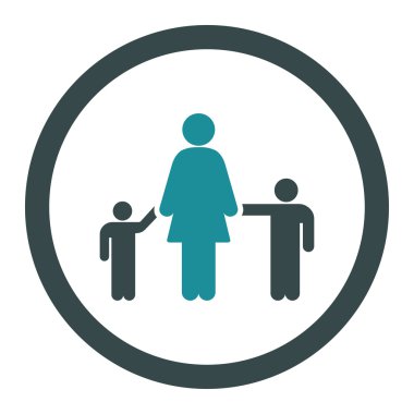 Anne ve çocuk yuvarlak vektör simgesi