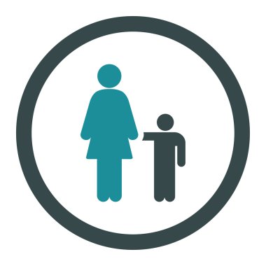 Anne ile oğlu yuvarlak vektör simgesi