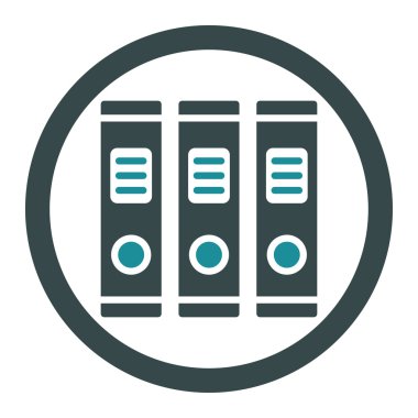 Office kitaplar yuvarlak vektör simgesi