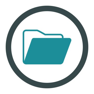 Açık klasör yuvarlak vektör simgesi