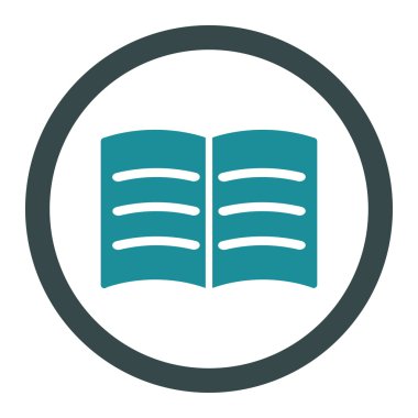 Açık kitap yuvarlak vektör simgesi