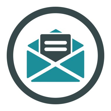 Açık posta yuvarlak vektör simgesi