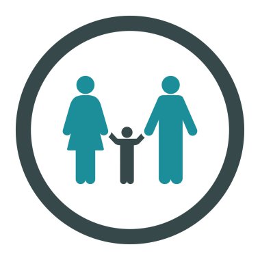 Anne ve çocuk yuvarlak vektör simgesi