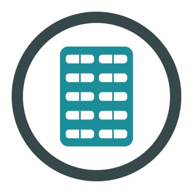 Hap Blister yuvarlak vektör simgesi