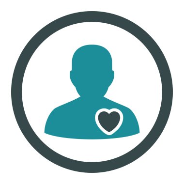 Hasta kalp yuvarlak vektör simgesi