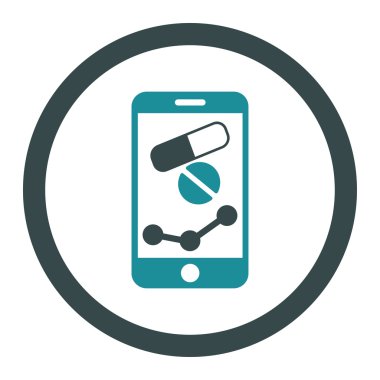 Eczane Online raporu vektör simge yuvarlak