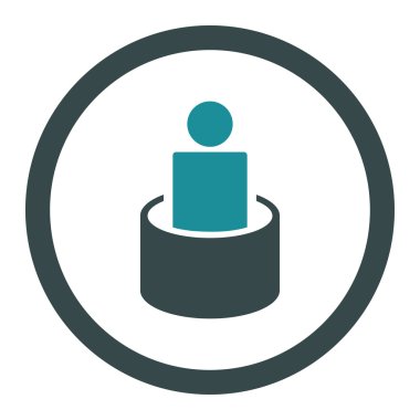 Hasta yalıtım yuvarlak vektör simgesi