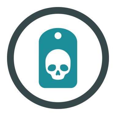 Kafatası etiket yuvarlak vektör simgesi