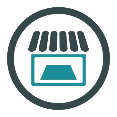 Dükkanı yuvarlak vektör simgesi