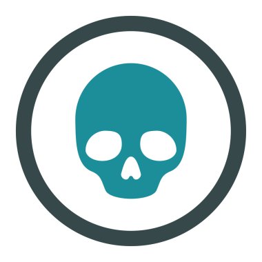 Kafatası yuvarlak vektör simgesi